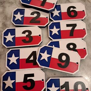 Texas Flag with Numbers